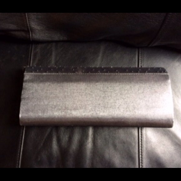 Grey Clutch with Beaded Embellishments - Picture 3 of 4